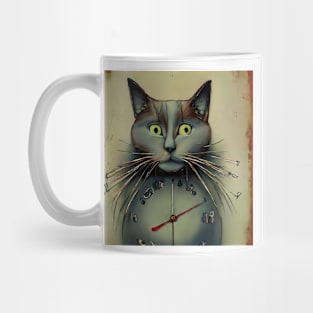 Cat clock Mug